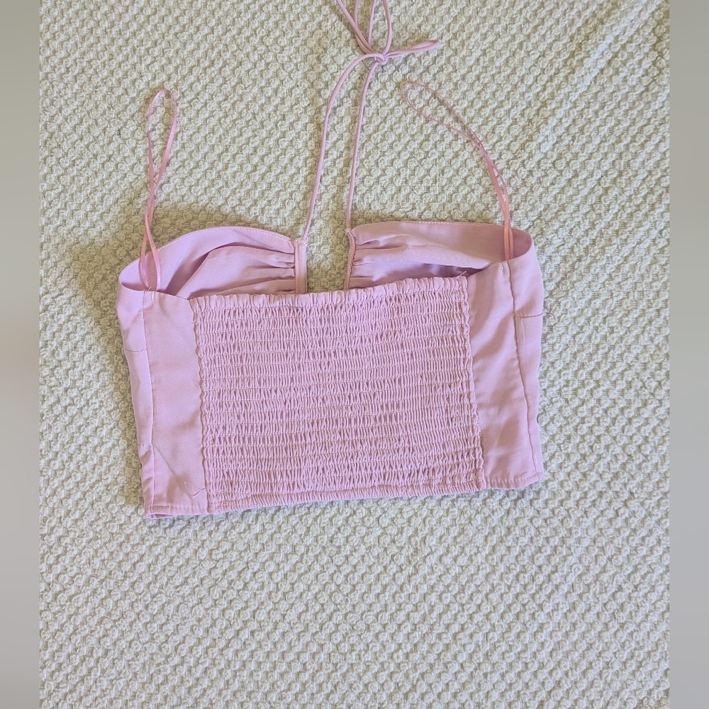 Abercrombie & Fitch Pink Halter Crop Top - Picture 3 of 8